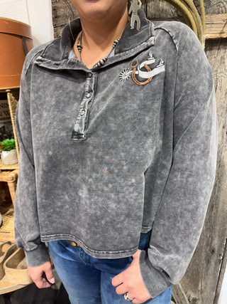 Rowel Em Up Western Graphic Top – 2 Fly Cowgirl Rodeo Tee - Barbwire n Bougie Boutique