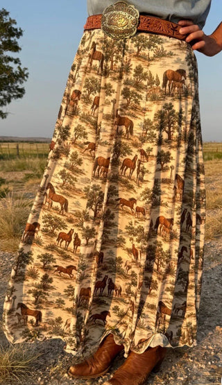 RUSTIC ROAMER MAXI SKIRT - Barbwire n Bougie Boutique