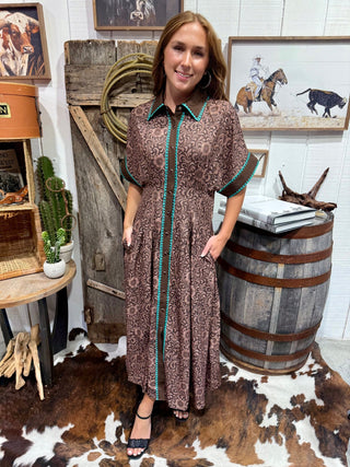 Saddle Kreek Buck Stitch Western Midi Dress- SHIP DATE JULY 25! - Barbwire n Bougie Boutique