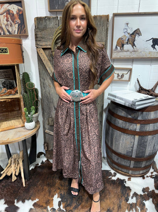 Saddle Kreek Buck Stitch Western Midi Dress- SHIP DATE JULY 25! - Barbwire n Bougie Boutique