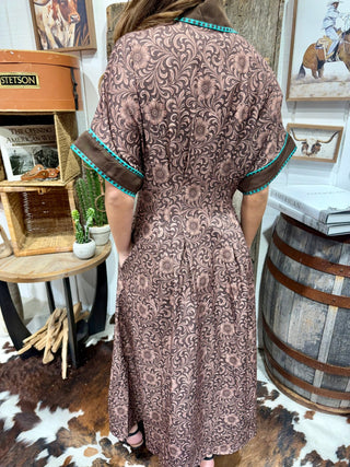 Saddle Kreek Buck Stitch Western Midi Dress- SHIP DATE JULY 25! - Barbwire n Bougie Boutique