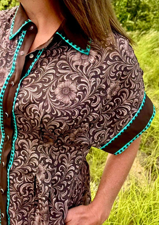Saddle Kreek Buck Stitch Western Midi Dress- SHIP DATE JULY 25! - Barbwire n Bougie Boutique