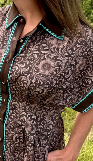 Saddle Kreek Buck Stitch Western Midi Dress- SHIP DATE JULY 25! - Barbwire n Bougie Boutique
