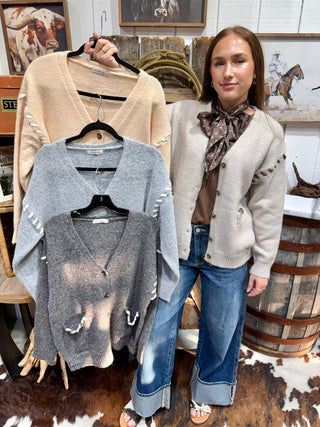 Saddle Stitch Western Cardigan - Barbwire n Bougie Boutique