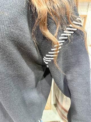 Saddle Stitch Western Sweater- 3 Colors - Barbwire n Bougie Boutique