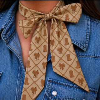 Saddle Up 100% Silk Twilly Scarf - Barbwire n Bougie Boutique