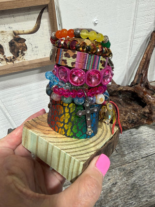 Sandra Ling Bracelet Stack | Colorful Western Boho Bracelet Set of 7 - Barbwire n Bougie Boutique