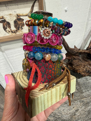 Sandra Ling Bracelet Stack | Colorful Western Boho Bracelet Set of 7 - Barbwire n Bougie Boutique