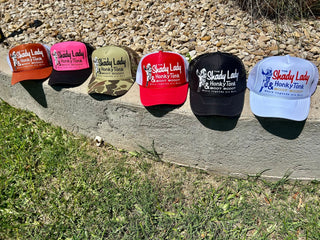 Shady Lady & Honky Tonk Boot Scoot Trucker- SIX COLORS! - Barbwire n Bougie Boutique