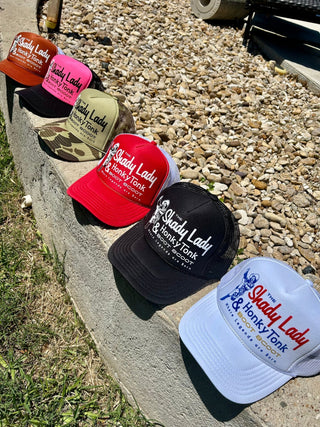 Shady Lady & Honky Tonk Boot Scoot Trucker- SIX COLORS! - Barbwire n Bougie Boutique