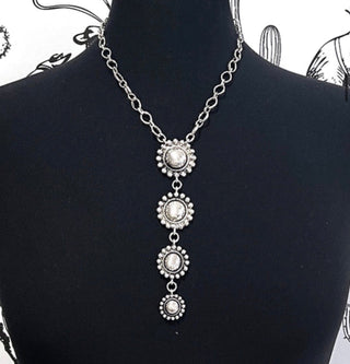 Silver Concho Drop Statement Necklace - Barbwire n Bougie Boutique