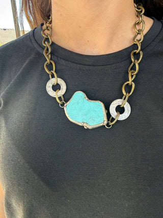 Small Brooklyn Slab Turquoise Necklace – Art By Amy - Barbwire n Bougie Boutique