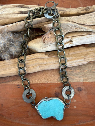 Small Brooklyn Slab Turquoise Necklace – Art By Amy - Barbwire n Bougie Boutique