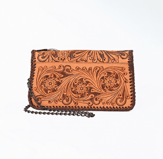 Snaffle Bit Tooled Leather Western Crossbody Bag - Barbwire n Bougie Boutique