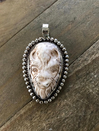 Spirit of the Plains Carved Buffalo Pendant - Barbwire n Bougie Boutique