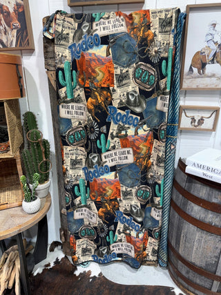 Spirit of the Rodeo Western Throw Blanket - Barbwire n Bougie Boutique