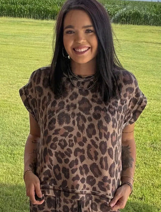 Spotted Wild Cheetah Print Ribbed Top - Barbwire n Bougie Boutique