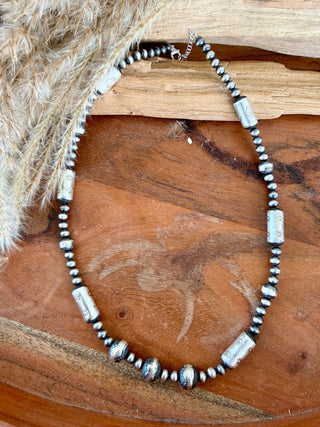 Stamped Sterling Silver Pearl Necklace - Barbwire n Bougie Boutique
