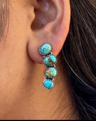 Sterling & Kingman Turquoise Drop Post Earrings - Barbwire n Bougie Boutique