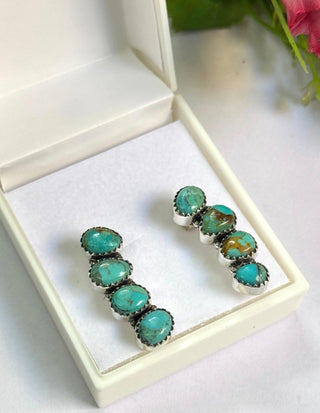 Sterling & Kingman Turquoise Drop Post Earrings - Barbwire n Bougie Boutique