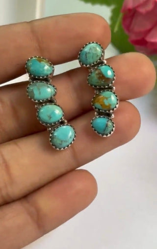 Sterling & Kingman Turquoise Drop Post Earrings - Barbwire n Bougie Boutique