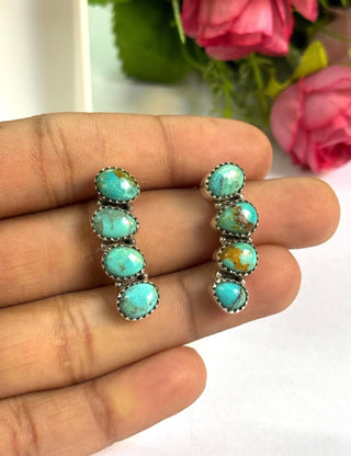 Sterling & Kingman Turquoise Drop Post Earrings - Barbwire n Bougie Boutique