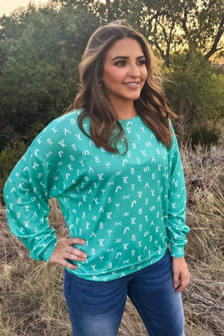 Sterling Kreek Cattle Brands Crewneck Sweatshirt - Barbwire n Bougie Boutique