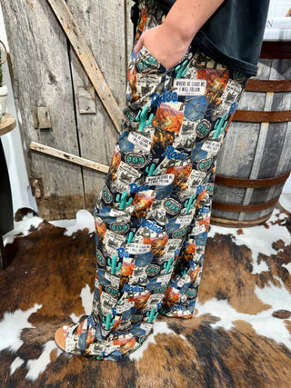 Sterling Kreek Retro Rodeo Lounge Pants - Barbwire n Bougie Boutique