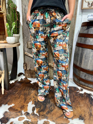 Sterling Kreek Retro Rodeo Lounge Pants - Barbwire n Bougie Boutique
