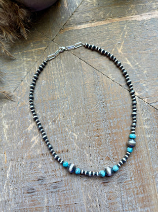 Sterling Pearls & Turquoise Beaded Choker - Barbwire n Bougie Boutique