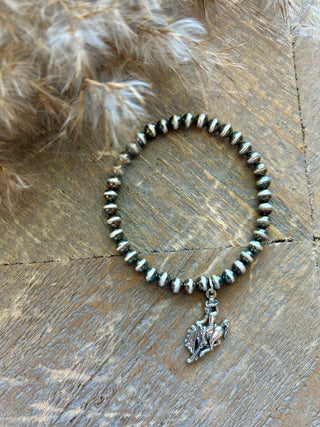 Sterling Silver Bronc Rider Stretch Bracelet - Barbwire n Bougie Boutique
