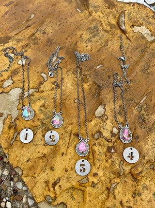 Sterling Silver Cotton Candy Turquoise Teardrop Necklace - Barbwire n Bougie Boutique