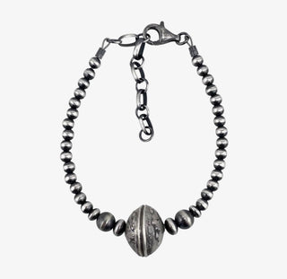 Sterling Silver Machine Made Pearls Mercury Dime Bead Bracelet | Western Navajo Pearl Style Bracelet - Barbwire n Bougie Boutique