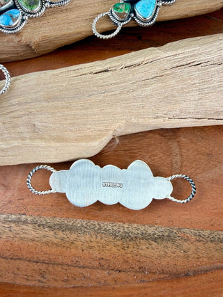 Sterling Silver Multi Stone Turquoise Twilly Slide | Genuine Turquoise Wild Rag Scarf Slide - Barbwire n Bougie Boutique