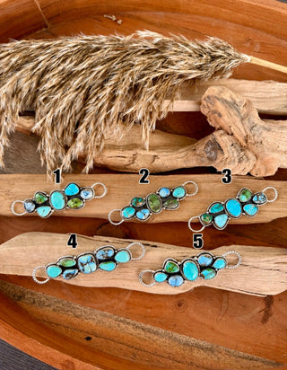 Sterling Silver Multi Stone Turquoise Twilly Slide | Genuine Turquoise Wild Rag Scarf Slide - Barbwire n Bougie Boutique
