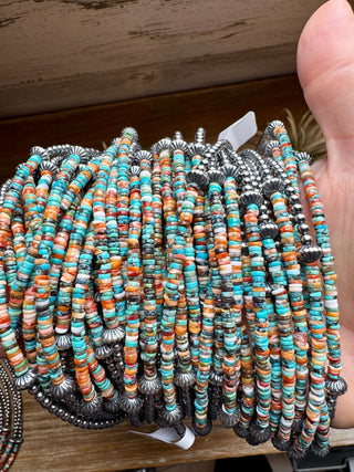 Sterling Silver Pearl Choker with Extra Turquoise & Spiny Oyster - Barbwire n Bougie Boutique