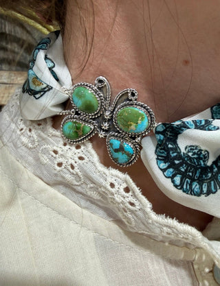 Sterling Silver Sonoran Gold Butterfly Twilly Slide Charm | Western Scarf Accessory - Barbwire n Bougie Boutique