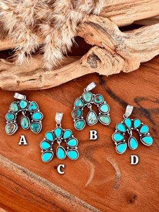 Sterling Silver Turquoise Naja Pendant - Barbwire n Bougie Boutique