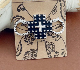 Studded Cross Western Scarf Slide - Barbwire n Bougie Boutique