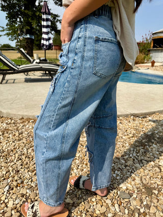 Studded Star Barrel Jeans - Barbwire n Bougie Boutique