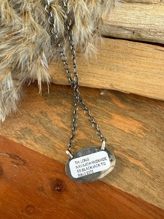Tia Long Black Jack Turquoise Sterling Silver Necklace - Barbwire n Bougie Boutique