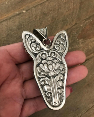 Tibetan Carved Sweet Ass Donkey Statement Pendant - Barbwire n Bougie Boutique