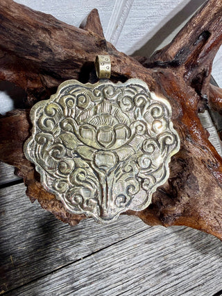 Tibetan German Silver Heart Pendant | Royston Turquoise & Bumblebee Jasper | Large Statement Pendant - Barbwire n Bougie Boutique