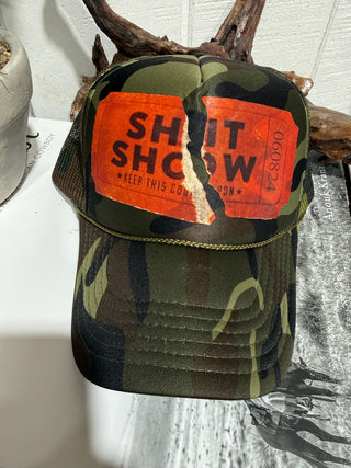 Ticket to the Shitshow Camo Trucker Hat - Barbwire n Bougie Boutique