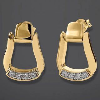Tiny Gold Stirrup Earrings - Barbwire n Bougie Boutique