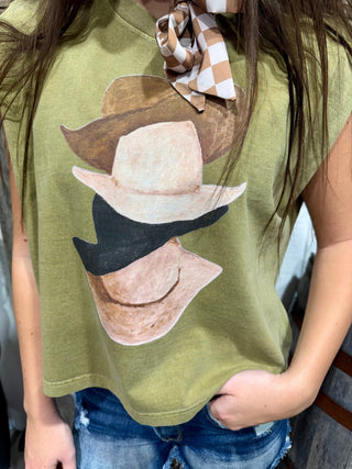 Tres Cowboy Hat Muscle Tank - Barbwire n Bougie Boutique