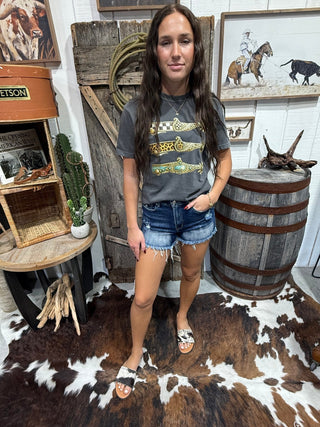 Tres Spur Graphic Tee | Vintage Cowgirl T-Shirt - Barbwire n Bougie Boutique