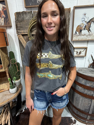 Tres Spur Graphic Tee | Vintage Cowgirl T-Shirt - Barbwire n Bougie Boutique