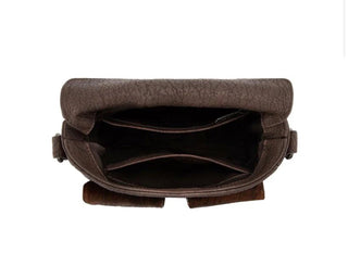 Trinity Ranch Black Hair-On Hide Crossbody Bag with Concho Pockets - Barbwire n Bougie Boutique
