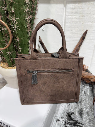 Trinity Ranch Prairie Hide Mini Crossbody Bag- Brown - Barbwire n Bougie Boutique